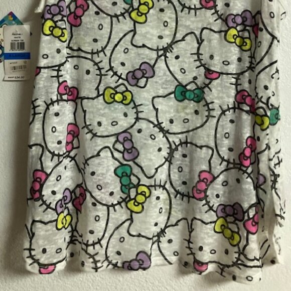HELLO KITTY BY SANRIO KITTY GALORE 2014 HIGH-LOW SHIRT TOP COTT/POLY NWT (JR) XL - Picture 7 of 14